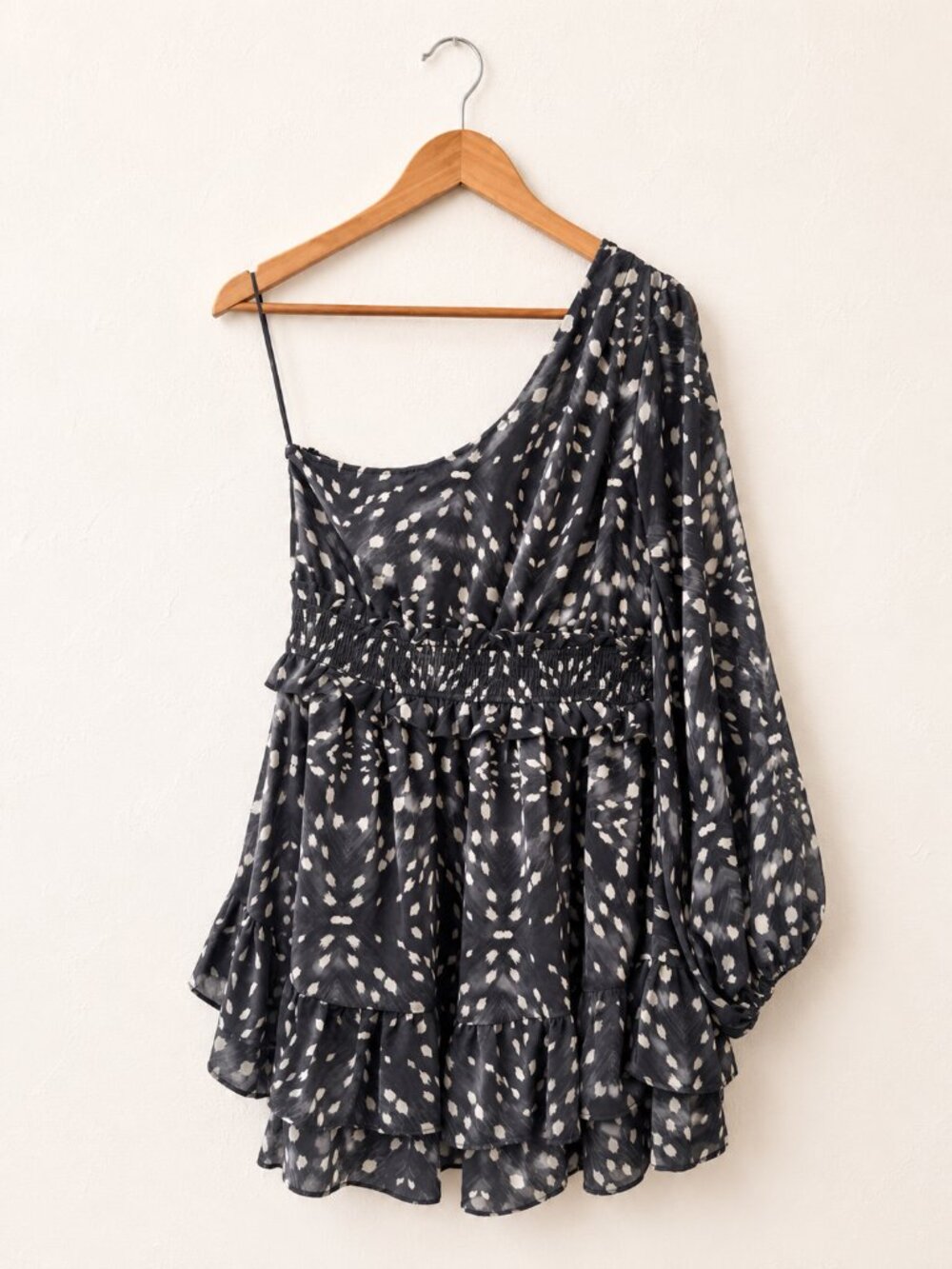 One-Shoulder Ruffle Mini Dress - Picture 2 of 2